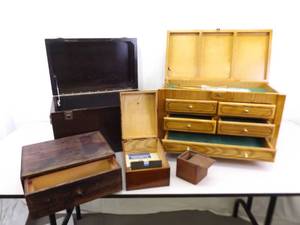 Lot of Antique and Vintage Wood Boxes
