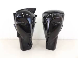 2 - 1980s Retro Hair Styled 12.5 Ceramic Busts