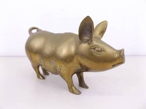 12 Solid Brass Piggy Bank