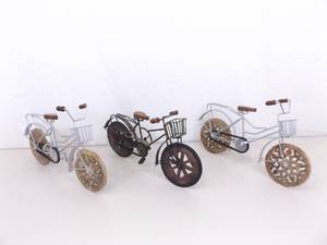 3 Large Scale 19 Metal and Wood Functional Bicycle Sculptures