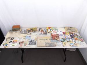 Large Lot of Antique and Vintage Paper, Newspapers, Cards, Stamps, Maps, etc.