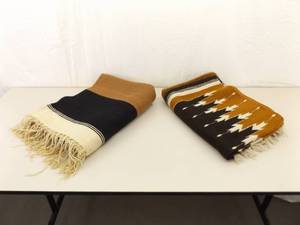 2 Vintage Hand Woven Native American Wool Navajo Chiefs Blankets