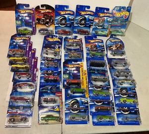 lot 51 image: Huge lot of New Hot Wheels in blister packs With some Red Line
