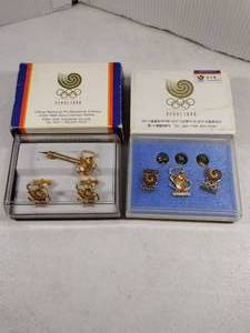 lot 93 image: RARE, The Eden Arts Seoul 1988 Olympics pin sets, a collection of pins, rings, and logo. Came from the Estate of an Army General & Joint Chief of Staff