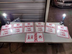 lot 102 image: (7) Metal No Parking Signs