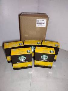 lot 134 image: (2 cartons of 5 each) Starbucks Blonde Espresso Roast. Each yellow box holds 10 capsules.