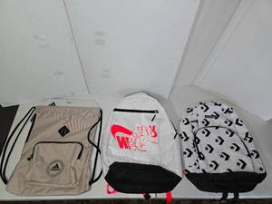 lot 164 image: (3) Backpacks Adidas, Nike Air Converse