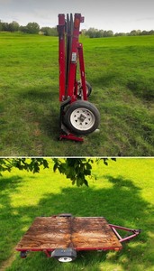 lot 1 image: 2005 4X8 Chan Folding Trailer