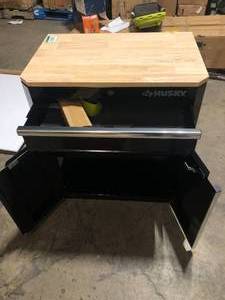 Husky Ready-to-Assemble 24-Gauge Steel 1-Drawer 2-Door Garage Base Cabinet in Black (28 in. W x 32.8 in. H x 18.3 in. D) Slight Damage  Customer Returns See Pictures