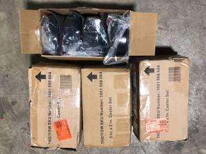 Lot of Husky 5 in. Caster Kit for Ready-to-Assemble Steel Garage Base Cabinets   Customer Returns See Pictures