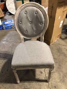 MODWAY Arise Vintage Light Gray French Upholstered Fabric Dining Side Chair Customer Returns See Pictures