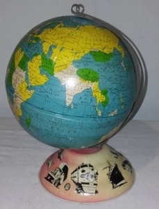 World Globe Usa, Tin Litho, Ohio Art Co.
