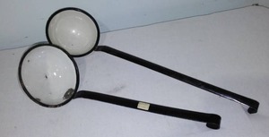 Black And White Enamelware Ladles (2)