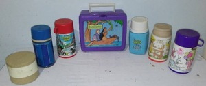 Children�s Thermos (6) And Pocahontas Lunch Box.