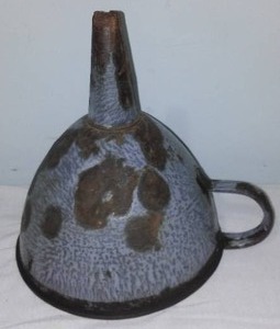 Vintage Grey Enamel Funnel. (Canning)