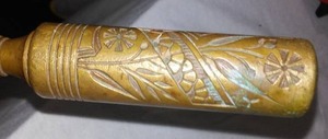 Antique American Brass Aesthetic Eastlake Poker For Fireplace.