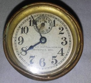 Rare Brass Clock Minneapolis Heat Regulator Company