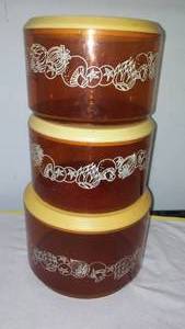 Canister Set 1970s Stackable, Nesting,