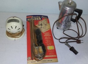 Knife Sharpener, Percolator Coffee Pot Card Holder.