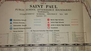 City Of Saint Paul Public School Attendance Boundaries Map. September 1974.