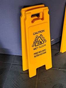 lot 335 image: Lot of (2) CAUTION Wet Floor Sign