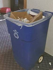 lot 347 image: Lot of (1) Rolling Recycle Bin