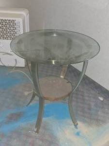 lot 357 image: Glass-Top Patio Table
