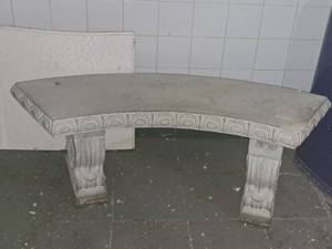lot 394 image: Curved Stone Bench