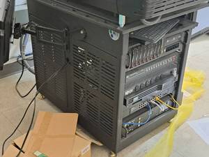lot 50 image: Server Tower with Tripplite Powerstrip, Dell 19 Monitor, Keyboard