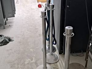 lot 157 image: Lot of (4) Post and Rope Stanchions