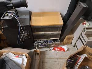 lot 200 image: Plastic  Wood Storage Cabinet 3-drawer