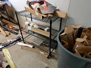 lot 209 image: Rolling Wire Shelving Unit 3-shelf