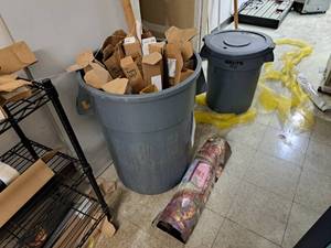lot 212 image: Lot of (2) Trash Cans, One with Lid
