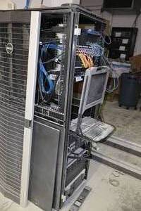 lot 112 image: Server Tower with Slide-Out Tray, Dell 17 Monitor, Keyboard & Mouse