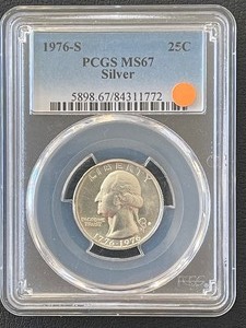1976-S Washington Quarter Silver PCGS MS67
