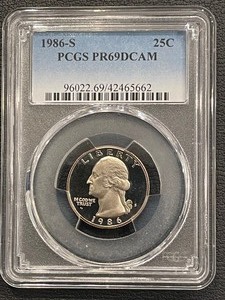 1986-S Washington Quarter Proof PCGS PR69 Deep Cameo