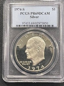 1974-S Eisenhower Dollar Proof Silver PCGS PR69 Deep Cameo