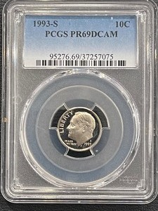 1993-S Roosevelt Dime Proof PCGS PR69 Deep Cameo