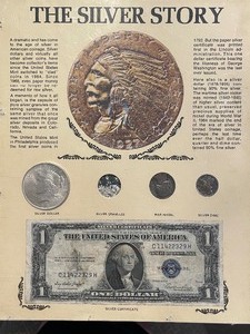 Silver Certificate, Dollar, Nickel, Dime