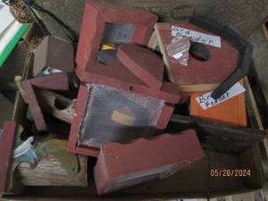 box of bird feeders...