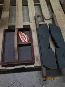 wooden sled and serving tray...