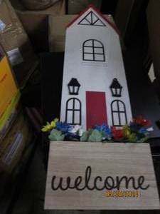 wood porch welcome sign...