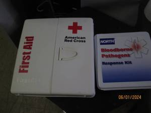 first aid kit and bloodborne pathogen kit