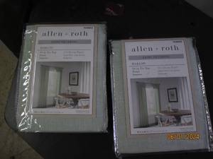 2 allen and roth light filtering 84 inch tie top curtains 54x84