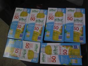 6 packages of 2 alba broad spectrum 50 spf sunscreen