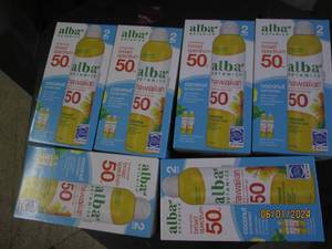 6 packages of 2 alba broad spectrum 50 spf sunscreen