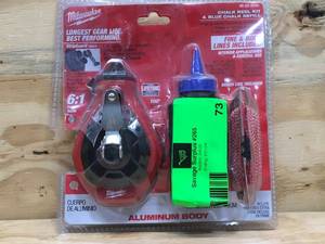 lot 73 image: MILWAUKEE 100 Ft. Aluminum Chalk Reel Kit With Blue Chalk Model # 48-22-3993