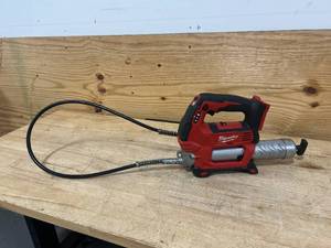 lot 61 image: MILWAUKEE M18 18V Lithium-Ion Cordless Grease Gun 2-Speed (Tool-Only)