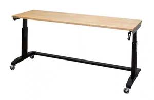 lot 1A image: HUSKY 72 in. W Black Adjustable Height Worktable (Retails for $319)