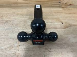 lot 83 image: CURT 45650 Multi-Ball Trailer Hitch Ball Mount, 1-78, 2, 2-516-Inch Balls, Fits 2-Inch Receiver, 10,000 lbs, GLOSS BLACK POWDER COAT (Retails for $73)